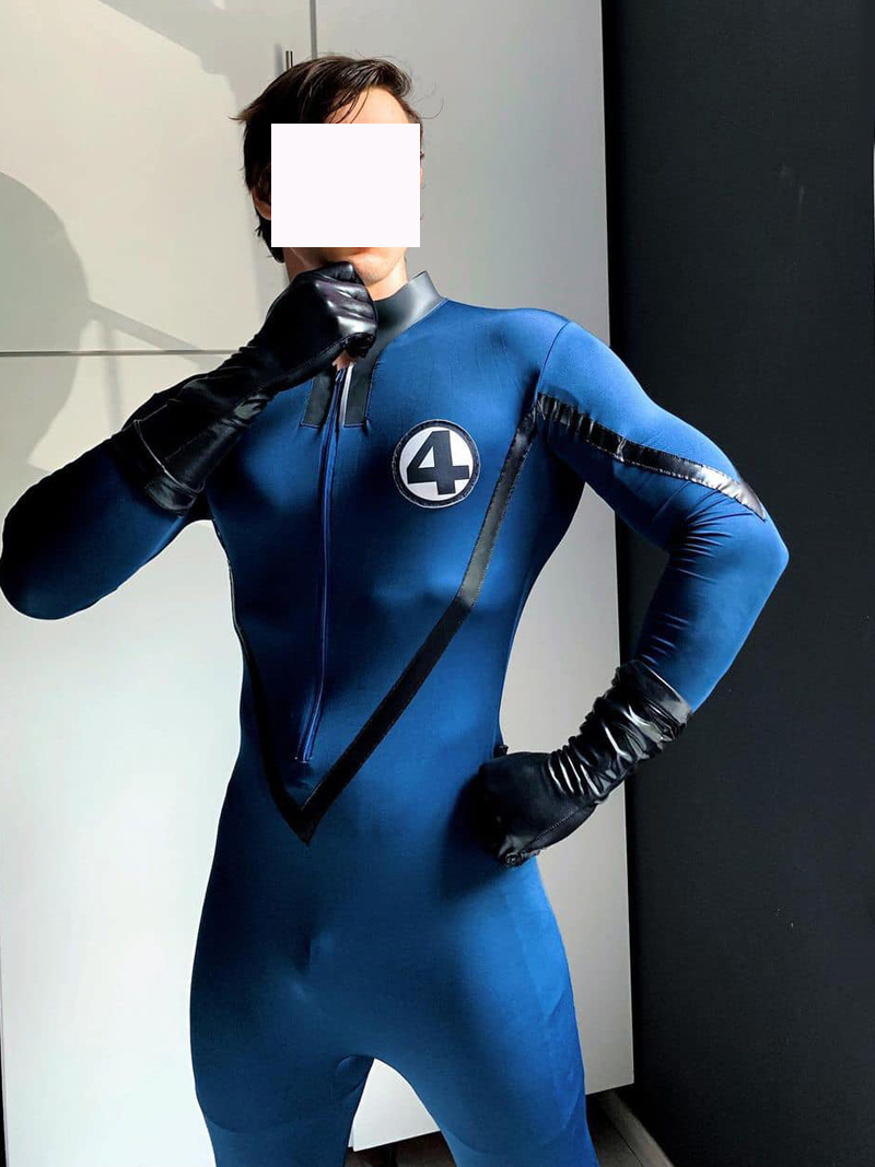 Navy Spandex Fantastic Four Lycra Superhero Cosplay Catsuit