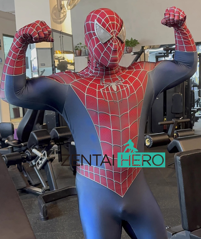 Classic Red Blue Raimi Spider Man Cosplay Suit with Silver Eyes Classic Red Blue Raimi Spider Man Cosplay Suit with Silver Eyes